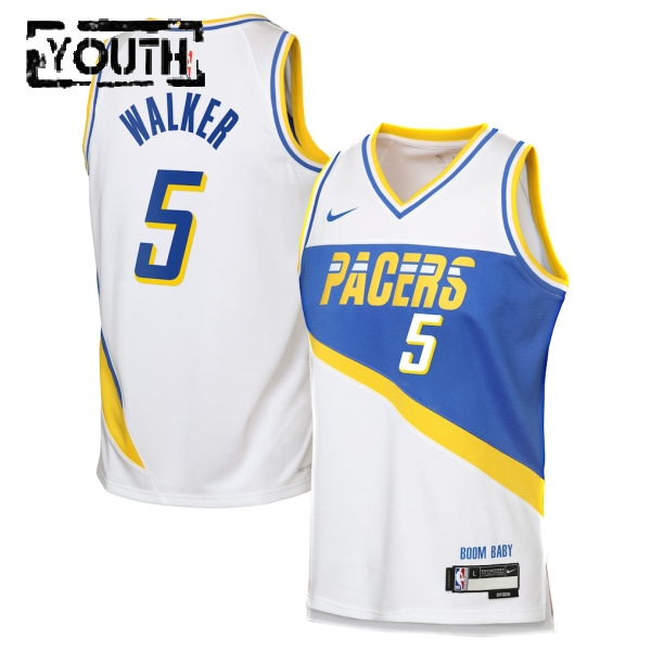 Indiana Pacers Trikot Jarace Walker Nike 2025-26 City Edition Weiß Swingman - Kinder Indiana Pacers Trikot Jarace Walker Nike 2025-26 City Edition Weiß Swingman - Kinder